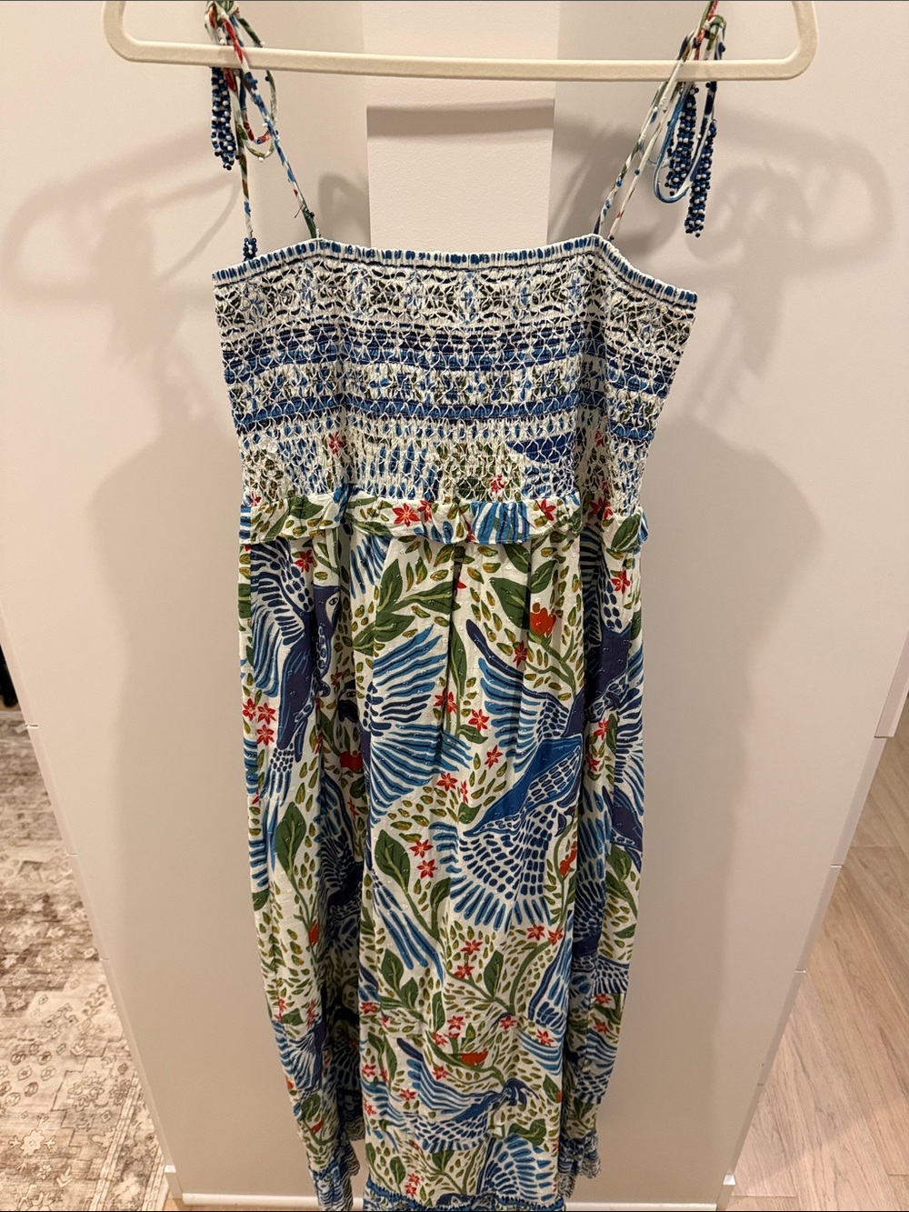 Farm Rio Blue Floral Smocked Sundress